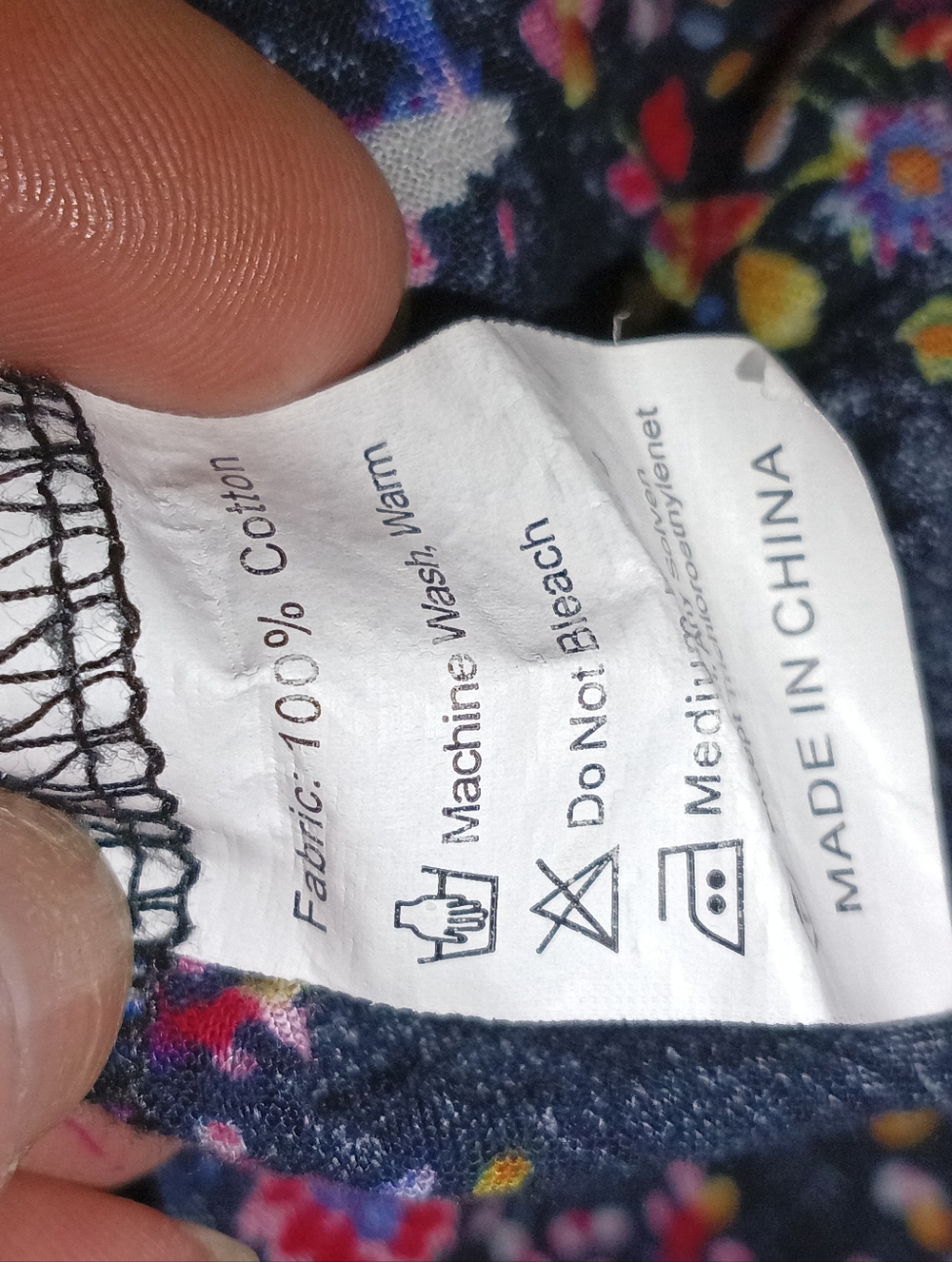 Floral Navy Blue Multi Color Flower Overall Dress Sz L - Picture 2 of 8